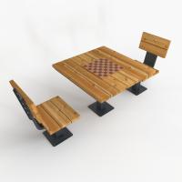 Стол шахматный с комплектом стульев