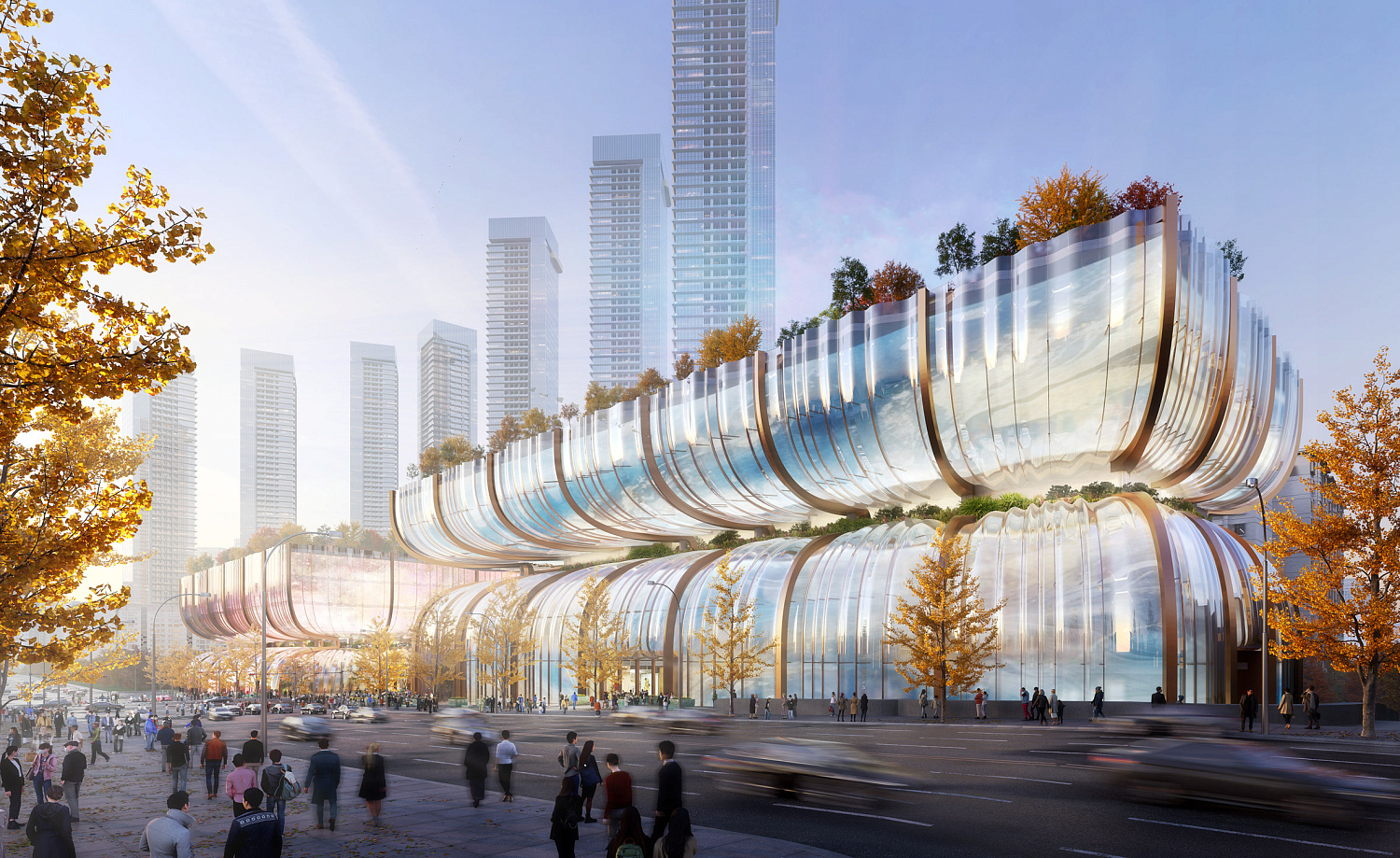 Heatherwick Studio рассказали о проекте торгового центра с волнистым стеклом в Сеуле