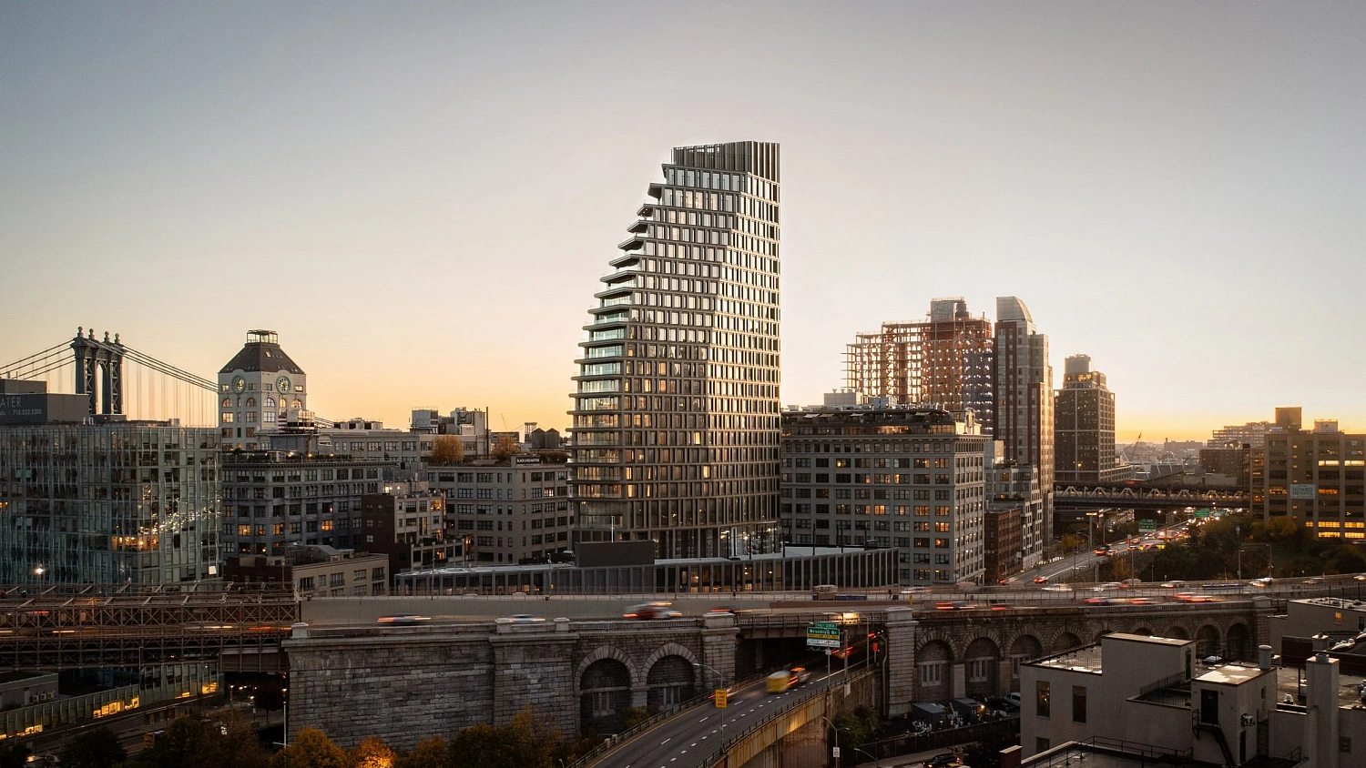 Hill West Architects завершила строительство небоскрёба в Дамбо, похожего на парус