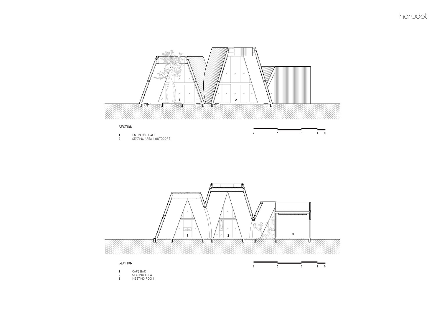 Дерево баобаб растёт в изогнутом кафе в Таиланде от IDIN Architects