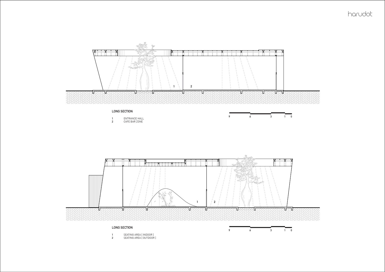Дерево баобаб растёт в изогнутом кафе в Таиланде от IDIN Architects