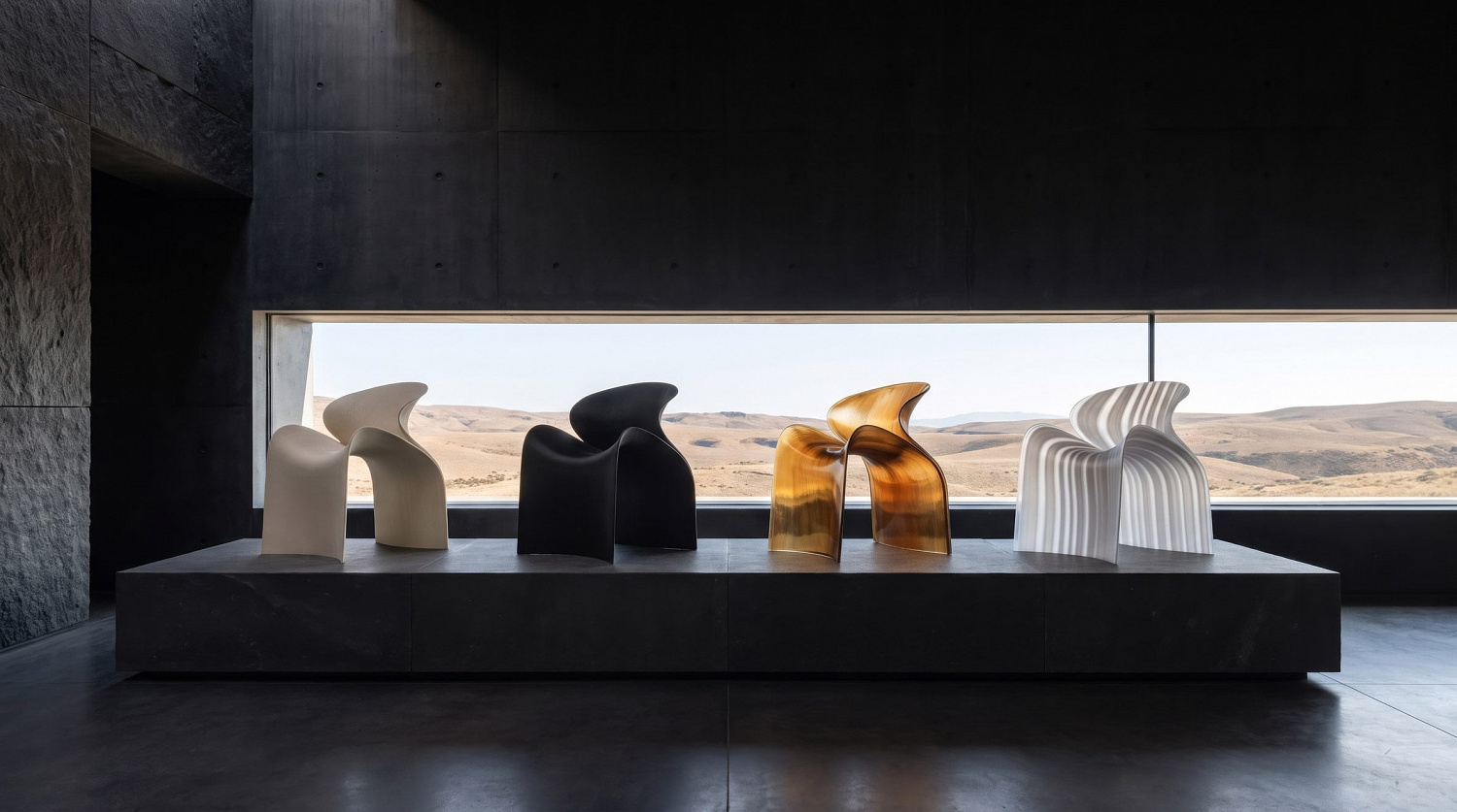 ZHA создала роскошное кресло из переработанного пластика с помощью 3D-печати